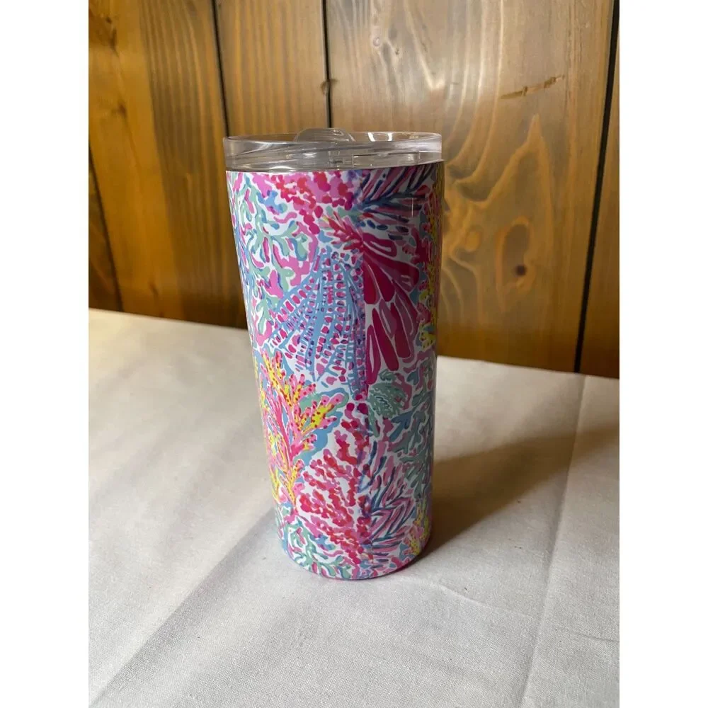 Lilly Pulitzer branded slim tumbler